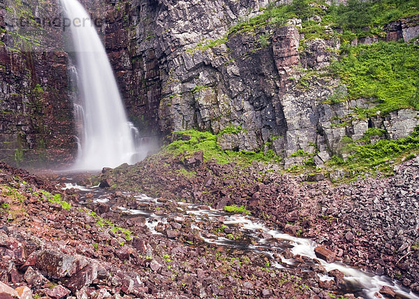 Njupeskär Wasserfall  Nationalpark Fulufjället  Dalarna  Schweden  Skandinavien  Europa
