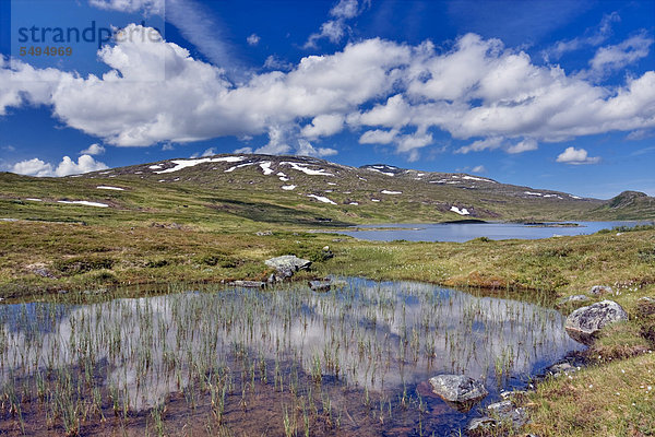 Landschaft mit dem Klepptjørna oder Klepptjoerna See  Skarvan und Roltdalen Nationalpark  Skarvan og Roltdalen  Provinz Nord-Trøndelag  Norwegen  Skandinavien  Europa