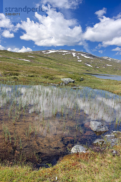 Landschaft mit dem Klepptjørna oder Klepptjoerna See  Skarvan und Roltdalen Nationalpark  Skarvan og Roltdalen  Provinz Nord-Trøndelag  Norwegen  Skandinavien  Europa