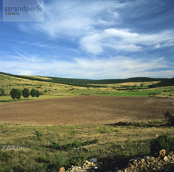 Arid Plateau  Causses Kalk-Hochebenen  LozËre  Frankreich  Europa