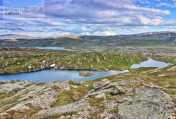 Eldbekkskardvatnet-See  Blåfjella-Skjækerfjella-Nationalpark  Nord-Trøndelag  Trondelag  Norwegen  Skandinavien  Europa
