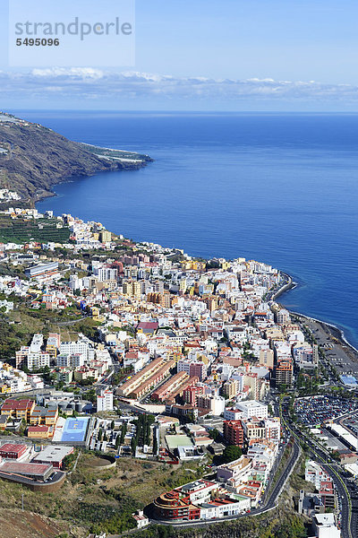 Blick von Mirador de la Concepción über Santa Cruz de la Palma  Hauptstadt von La Palma  Kanaren  Kanarische Inseln  Spanien  Europa  ÖffentlicherGrund