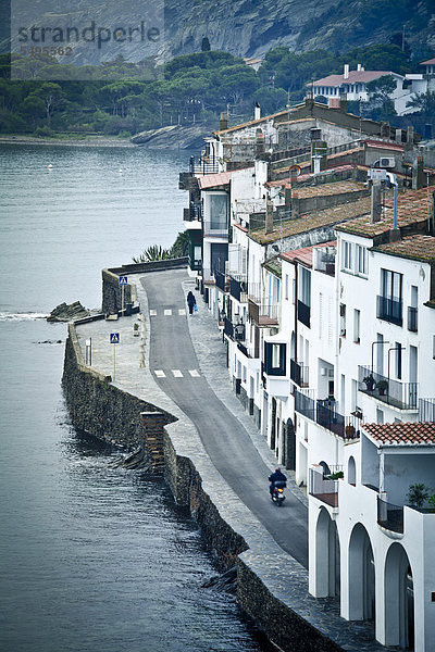 Europa Mütze Stadt Ansicht Bucht Cadaques Girona Spanien