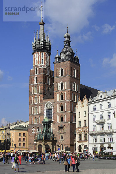 Marienkirche am Hauptmarkt  Krakau  Kleinpolen  Polen  Europa