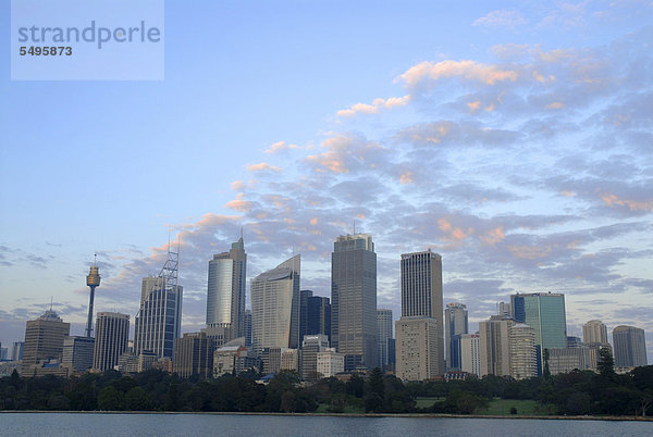 Skyline Skylines Morgen früh Australien New South Wales Sydney