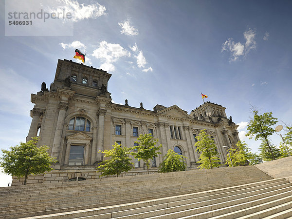 Reichstagsgebäude  Deutscher Bundestag  Regierungsviertel  Berlin  Deutschland  Europa  ÖffentlicherGrund