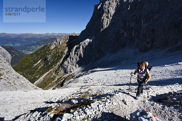 hoch  oben  Europa  Tal  Dolomiten  klettern  Italien