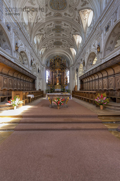 Die prunkvolle Pfarrkirche St. Johannes der Täufer  alte Prämonstratenserabtei  Gemeinde Steingaden  Oberbayern  Bayern  Deutschland  Europa