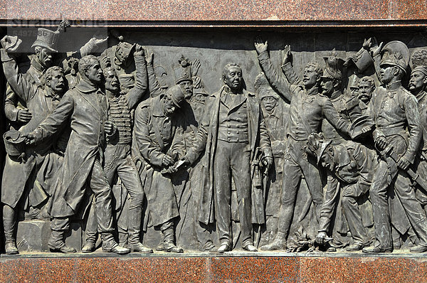 Relief einer Soldatenszene am Reiterstandbild von Feldmarschall Johann Joseph Wenzel Graf Radetzky von Radetz  1912 errichtet  Stubenring 1  Wien  Österreich  Europa