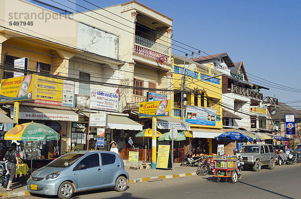 Vientiane Hauptstadt Vietnam Asien Laos Straßenverkehr