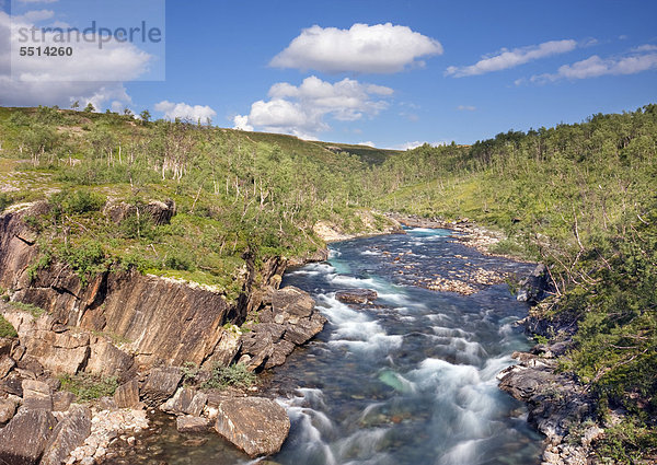 Der Fluss Bjollaga  Saltfjellet-Svartisen-Nationalpark  Provinz Nordland  Norwegen  Skandinavien  Europa