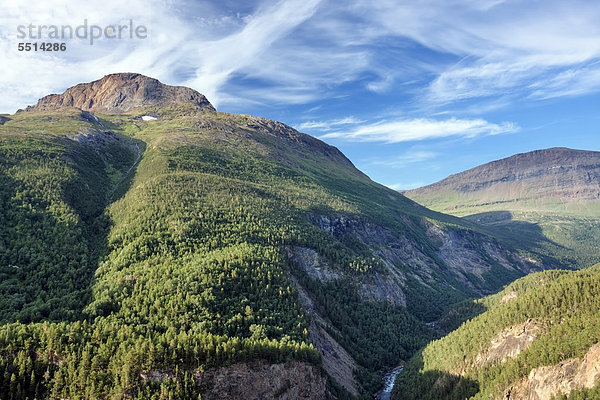 Gipfel des SolvÂgtinden  Solvagtinden  vom Junkerdalen Tal aus gesehen  Junkerdal Nationalpark  Nordland  Norwegen  Skandinavien  Europa