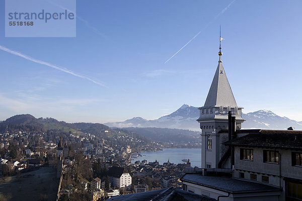 Ausblick auf die Stadt Luzern  Schweiz  Europa