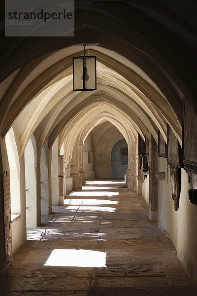 Bogengang um Stiftskirche  Laufen an der Salzach  Rupertiwinkel  Oberbayern  Bayern  Deutschland  Europa