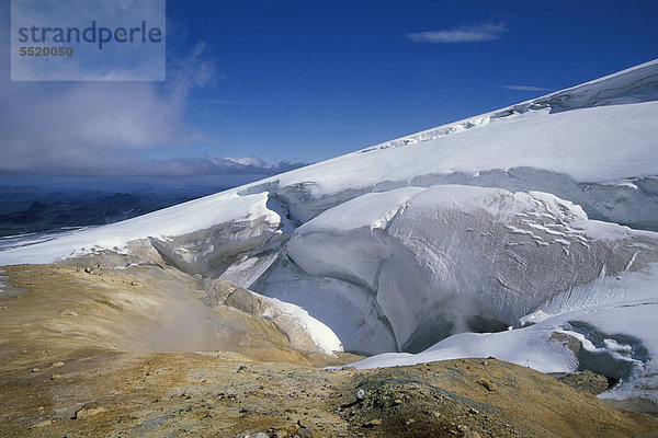 Gletscher Geothermalgebiet Kverkfjöll  Vatnajökull  Hochland  Island  Europa