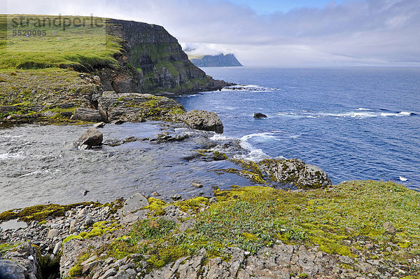 Wasserfall Drifandi  Drifandisbjarg  Ostküste von Hornstrandir  Westfjorde  Island  Europa