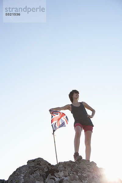 Wanderer pflanzen Union Jack Flagge