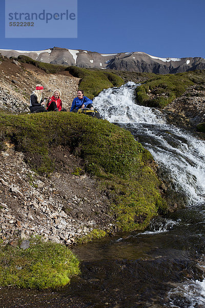 ruhen  wandern  Wasserfall