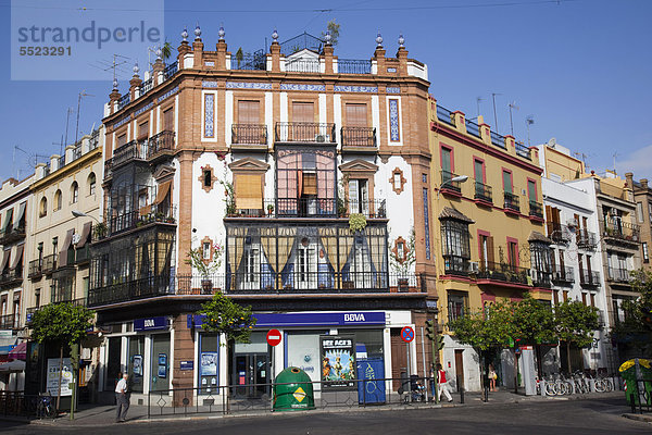 Europa Gebäude Andalusien Viertel Menge Sevilla Spanien