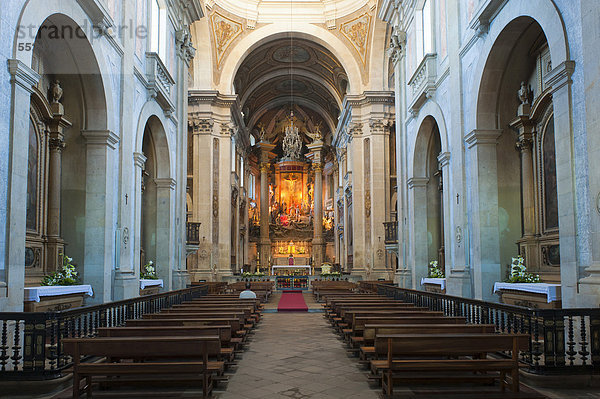 Innenansicht  Bom Jesus do Monte Wallfahrtskirche  Braga  Minho  Portugal  Europa