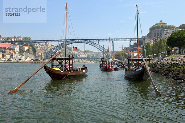 Rabelo-Boot  UNESCO Weltkulturerbe  Porto  Portugal  Europa