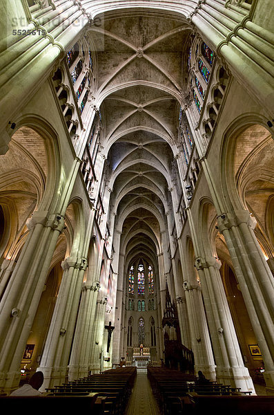 Kreuzgewölbe im Inneren der Kirche …glise Saint-Vincent-de-Paul  auch …glise des RÈformÈs  Marseille  Provence-Alpes-Cote díAzur  Frankreich  Europa