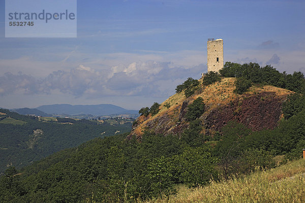 Wachturm des Castello di Rossena nahe Canossa  Emilia Romagna  Italien  Europa