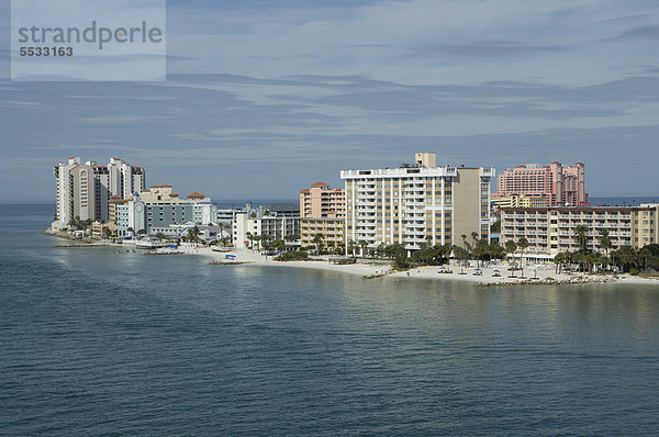 Blick auf Hotels und Resorts am South Gulfview Boulevard  Clearwater  Florida  United States  USA