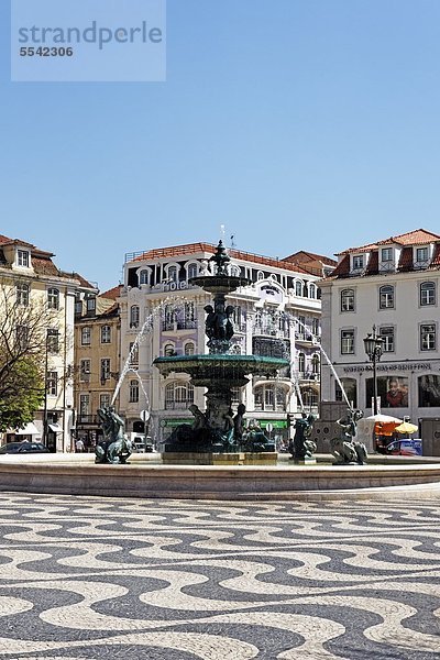 Praca Dom Pedro IV  Lissabon  Portugal  Europa