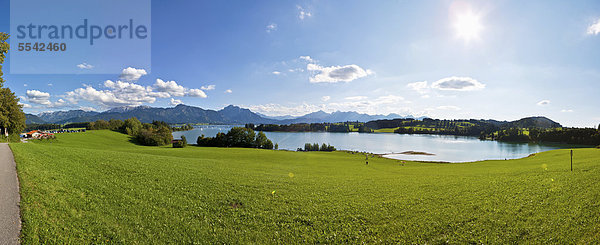 Blick auf den Forggensee  Oberbayern  Bayern  Deutschland  Europa  ÖffentlicherGrund