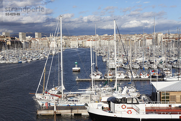 Vieux Port  Alter Hafen von Marseille  Bouches-du-Rhone  Provence  Frankreich  Europa
