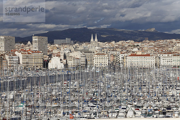 Vieux Port  Alter Hafen  Marseille  Bouches-du-Rhone  Provence  Frankreich  Europa