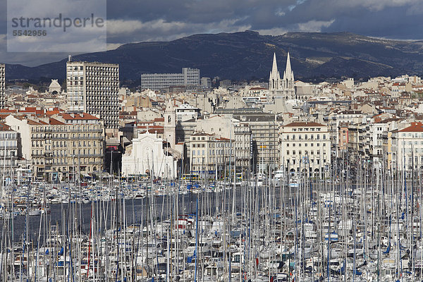 Vieux Port  Alter Hafen  Marseille  Bouches-du-Rhone  Provence  Frankreich  Europa