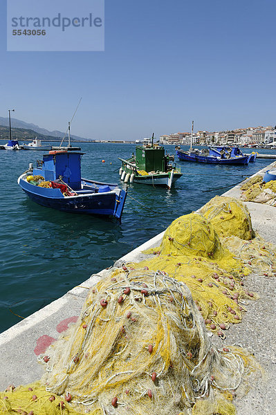 Hafen Europa Straße Boot angeln Ägäisches Meer Ägäis Griechenland
