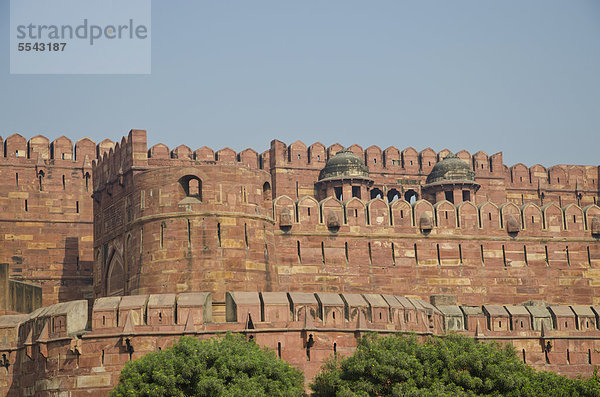 Rotes Fort  UNESCO-Weltkulturerbe  Agra  Uttar Pradesh  Indien  Asien