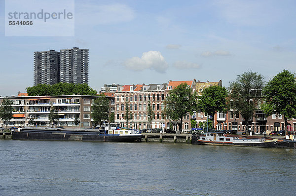 Noorderijland Insel  Nieuwe Maas Fluss  Rotterdam  Holland  Nederland  Niederlande  Europa