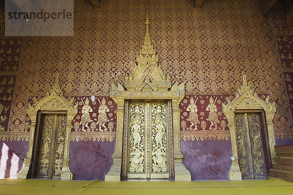 Eingang Tür schnitzen UNESCO-Welterbe Vietnam Asien Laos Luang Prabang