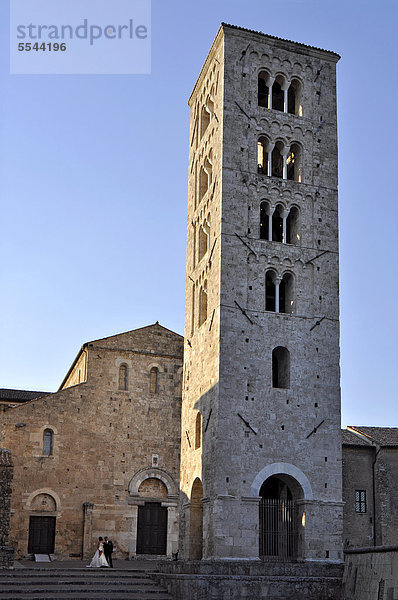 Romanischer Dom  Kathedrale Santa Maria  11. Jh.  Glockenturm  Campanile  Anagni  Latium  Italien  Europa