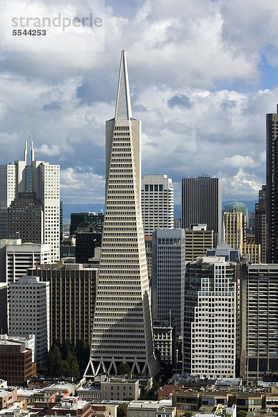 pyramidenförmig Pyramide Pyramiden Vereinigte Staaten von Amerika USA Ansicht Kalifornien Pyramide San Francisco