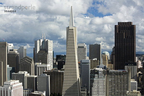 pyramidenförmig Pyramide Pyramiden Vereinigte Staaten von Amerika USA Ansicht Kalifornien Pyramide San Francisco