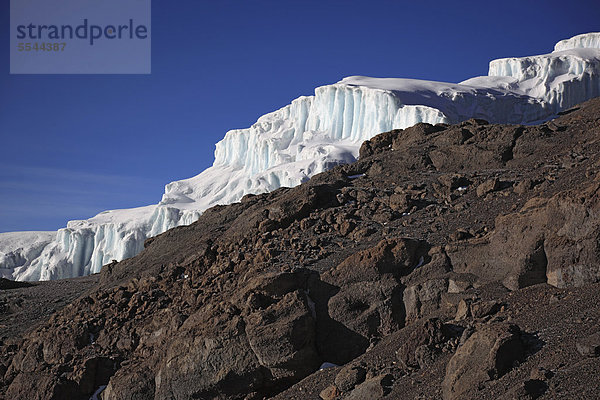 Gletscher auf dem Kilimandscharo  Tansania  Afrika