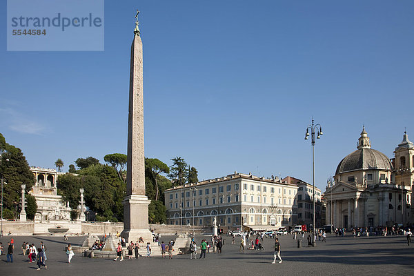 Ägyptischer Obelisk  Piazza del Popolo  Rom  Italien  Europa