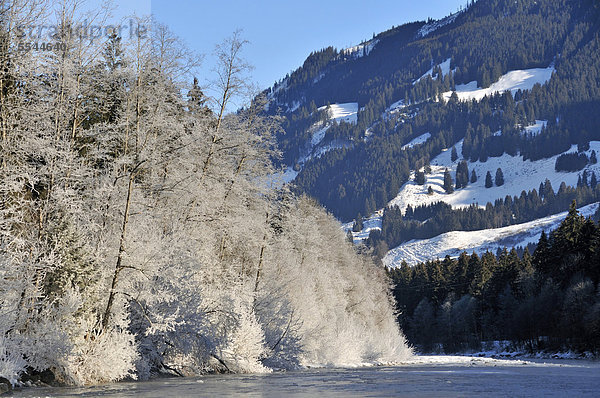 Ursprung der Iller  Zusammenfluss von Trettach  Stillach und Breitach  Oberstdorf  Oberallgäu  Bayern  Deutschland  Europa  ÖffentlicherGrund