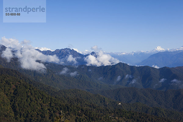 Bergkette im Phobjika-Tal  Bhutan