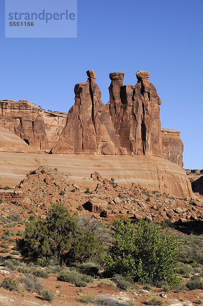 Steinformation Three Gossips  Arches Nationalpark  Utah  USA