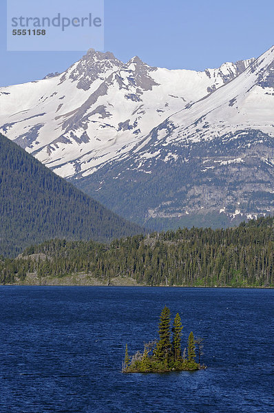 Gletschersee Saint Mary Lake mit Insel Wild Goose Island  Glacier Nationalpark  Rocky Mountains  Montana  USA