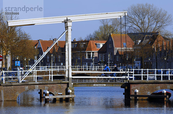 Zugbrücke Hofstraatbrug  Alkmaar  Nordholland  Holland  Niederlande  Europa