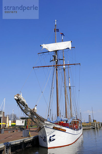 Segelschiff im Hafen  Enkhuizen  Nordholland  Holland  Niederlande  Europa