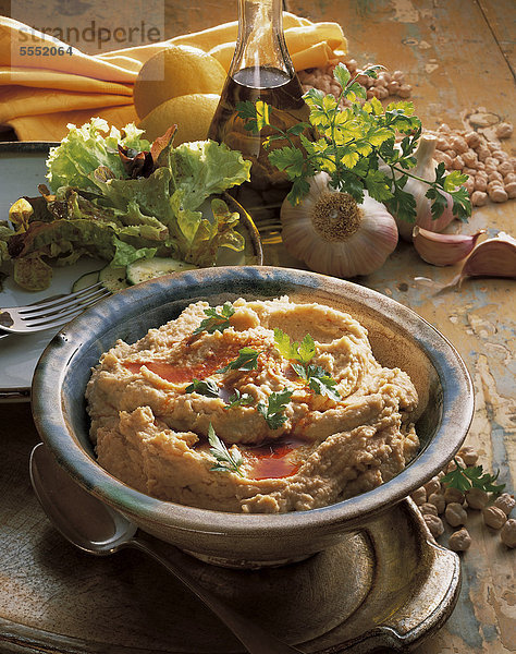 Hummus bi Tahina  Sesam-Kichererbsen-Paste  Syrien  Rezept gegen Gebühr erhältlich