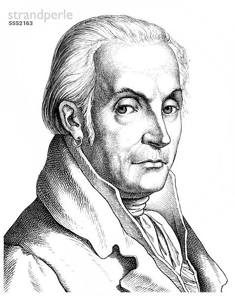 Historische Zeichnung aus dem 19. Jahrhundert  Portrait von August Wilhelm Iffland  1759 - 1814  ein deutscher Schauspieler  Intendant und Dramatiker